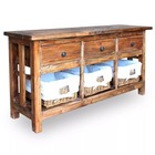 Buffet bahut armoire console meuble de rangement bois de récupération massif 100 cm