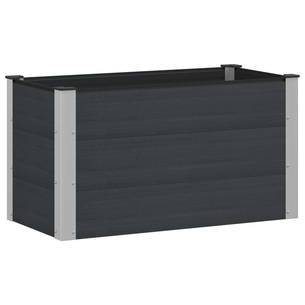 Jardinière surélevée noir 100 x 50 x 54 cm wpc et aluminium