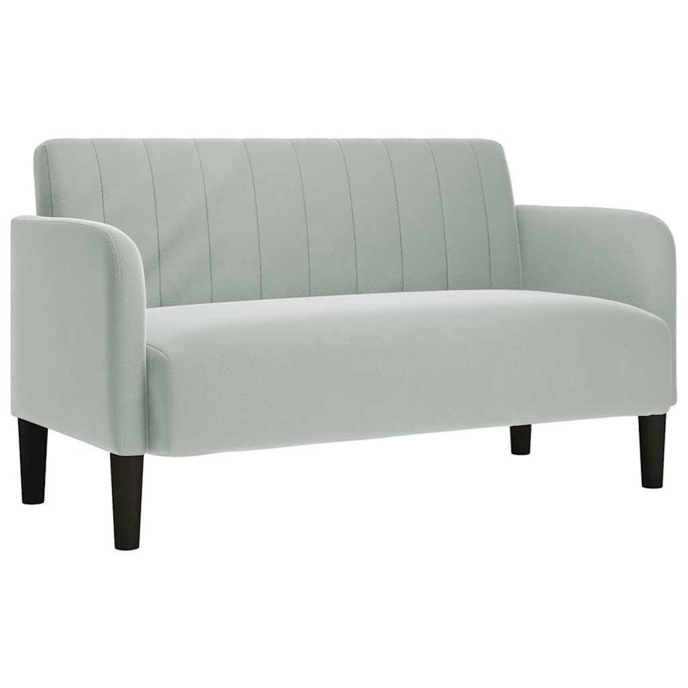 Canapé causeuse gris clair 109 cm velours
