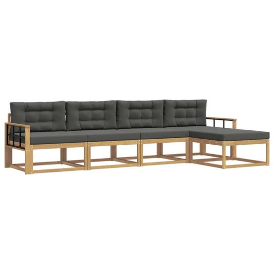 Ensemble de canapés d'extérieur 4 pc blanc et anthracite