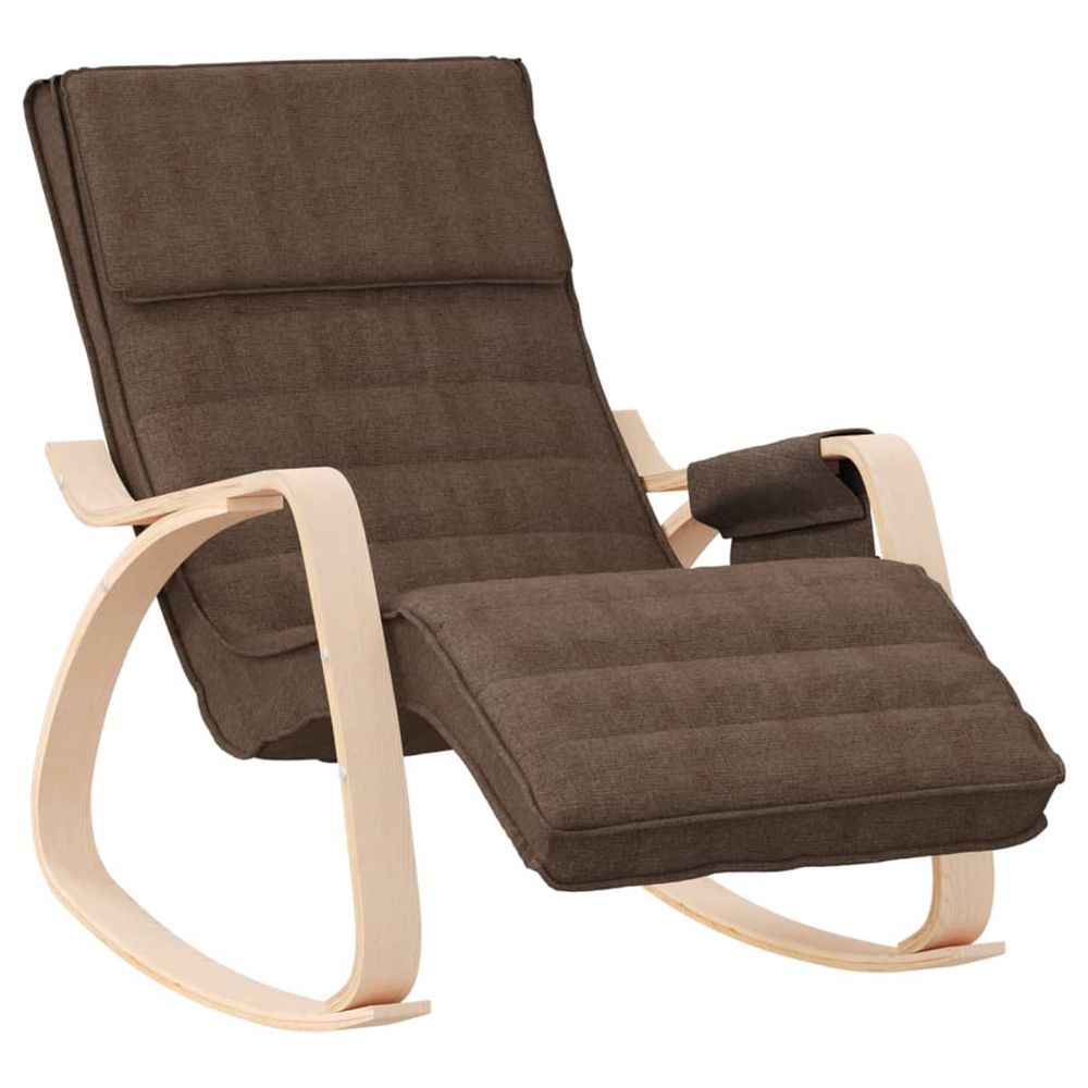 Chaise à bascule marron foncé tissu