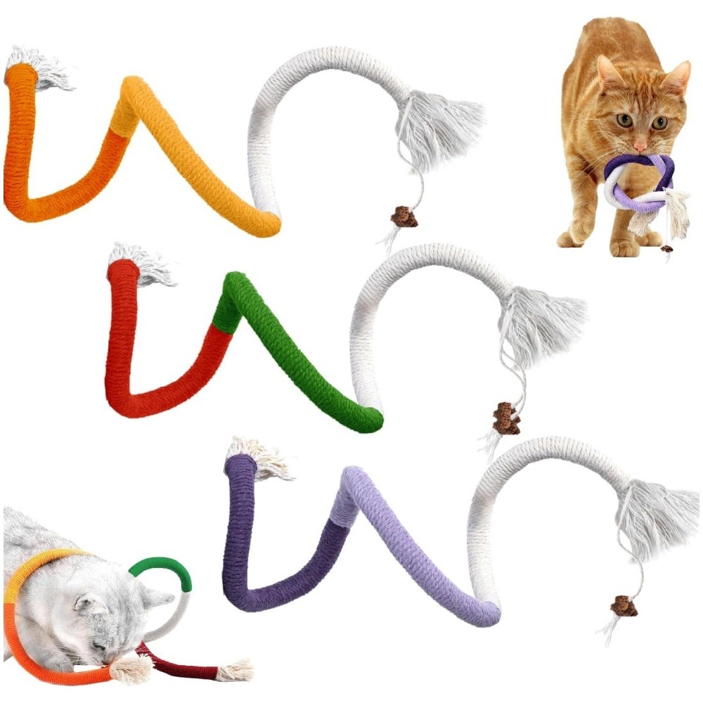 Jouet dentaire avec corde pour chien et chat 3 pièces 60cm fun