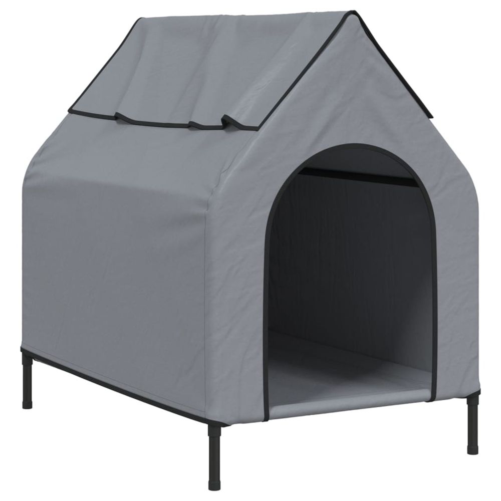 Niche pour chien gris clair tissu oxford et acier