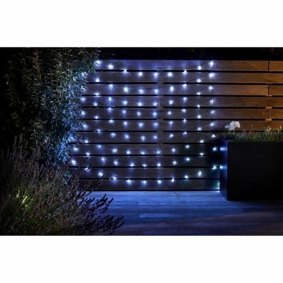 Guirlande d'extérieur - ultra 100 étoiles led - 15l - energie solaire - blanc froid - 21,8m