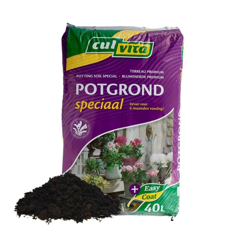 Terre de rempotage premium pour les plantes intérieures et extérieures - avec des nutritions d'easycoat - 40 litres