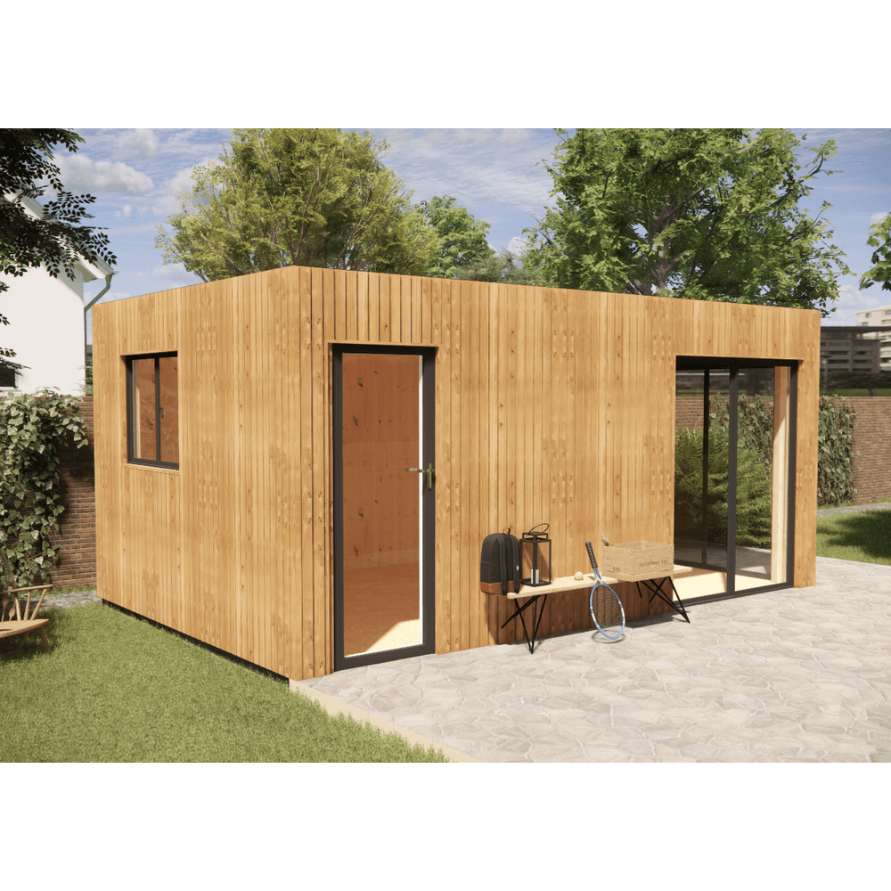Studio de jardin 4 saisons en bois 5,5 x 3,5 x 2,7 m / isolation re2020 avec plancher isolé / menuiseries alu k-line