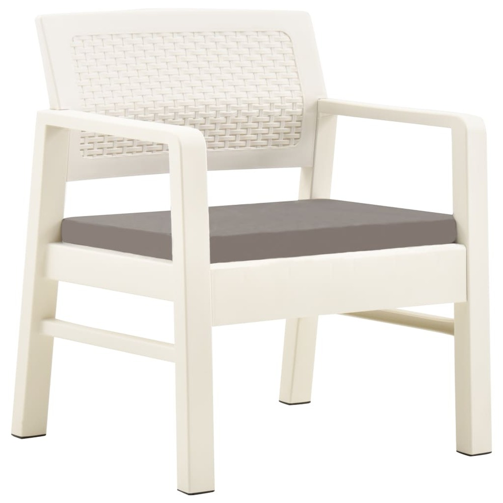 Salon de jardin 3 pcs plastique blanc