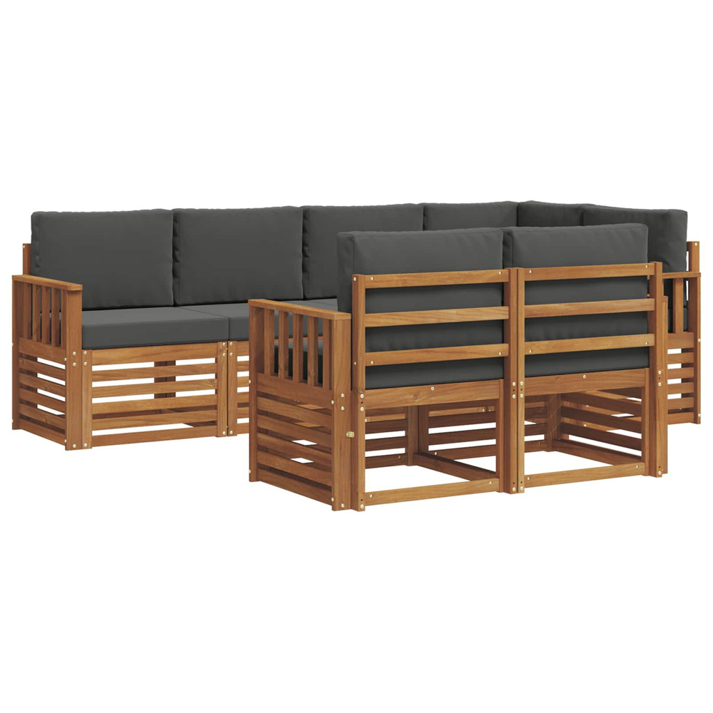 Ensemble de canapé d'angle 7 pcs naturel et anthracite