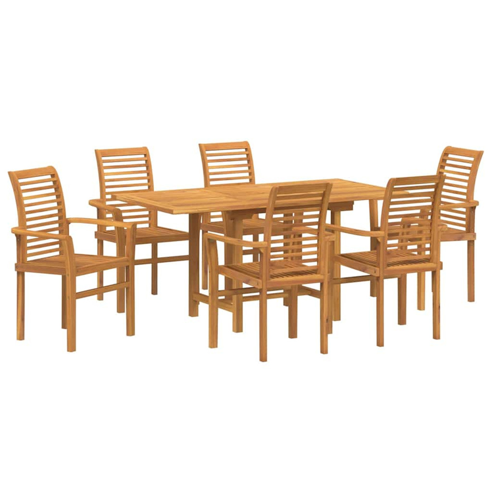Ensemble de salle à manger pour jardin 7 pcs marron