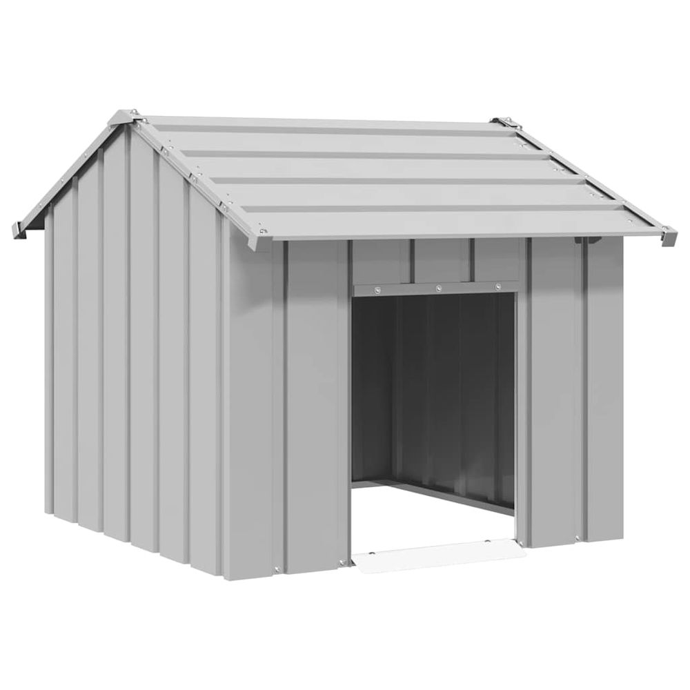 Niche pour chien acier galvanisé avec toit pour jardin extérieur gris 85x107cm