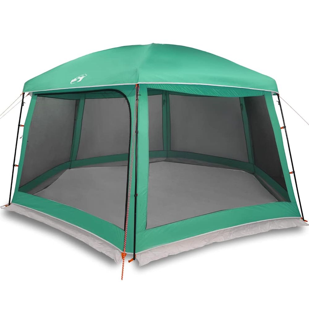 Tente piscine toit amovible parois maille vert d'eau 618x532 cm