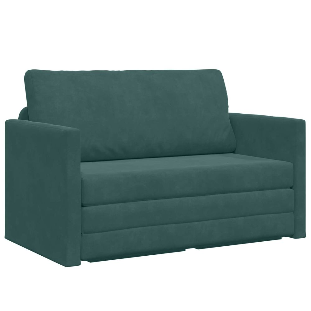 Canapé-lit vert foncé 124 x 71 x 78 cm velours