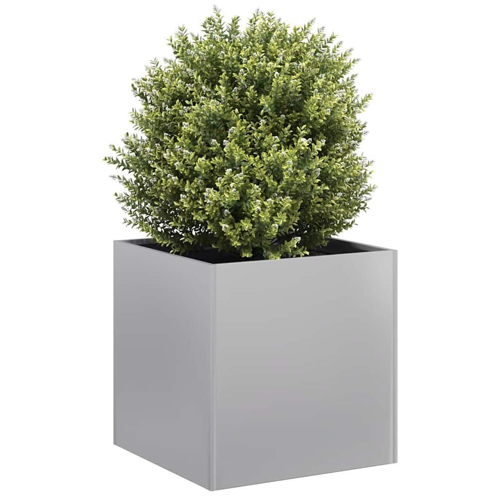 Jardinière carrée acier galvanisé anti-rouille pour jardin 40x40x40cm