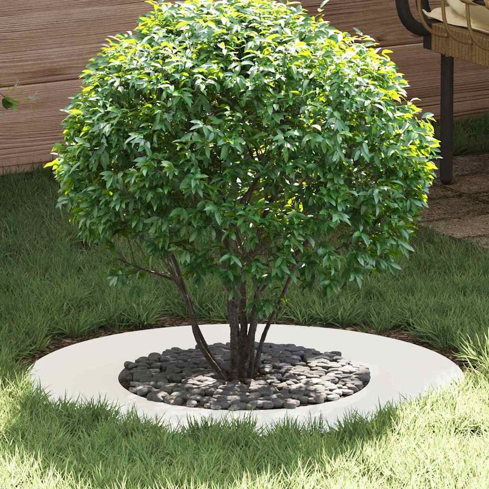 Entourage d'arbre plat en acier pour jardin protection racines et parterre ø70 cm blanc