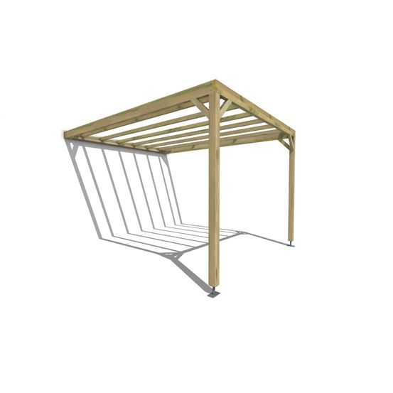 Pergola bois • 3m x 4m • adossée • sens profondeur • livraison comprise