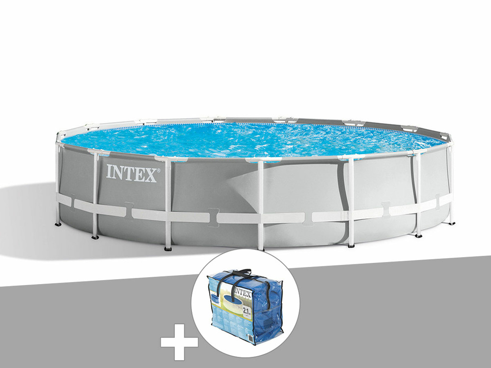 Kit piscine tubulaire prism frame ronde 4,57 x 1,07 m + bâche à bulles