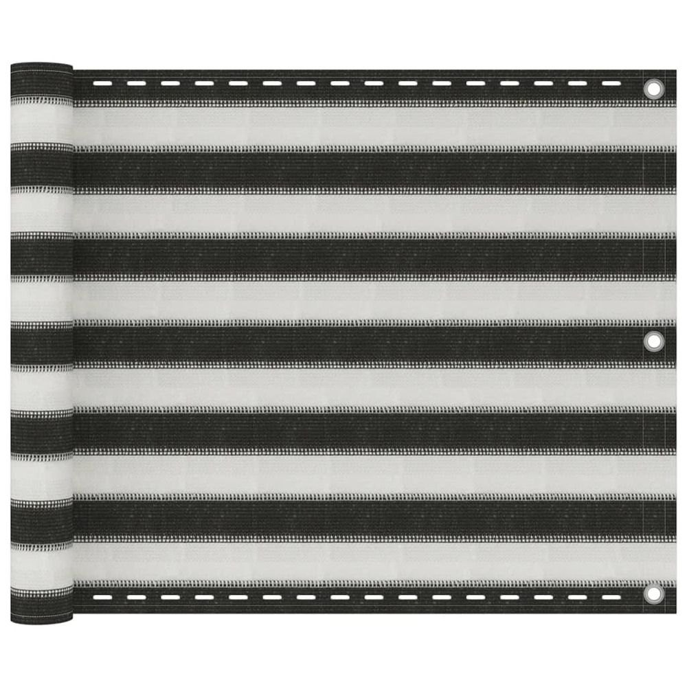 Écran de balcon pehd 75x500 cm anthracite et blanc