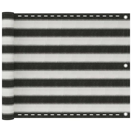 Écran de balcon pehd 75x500 cm anthracite et blanc