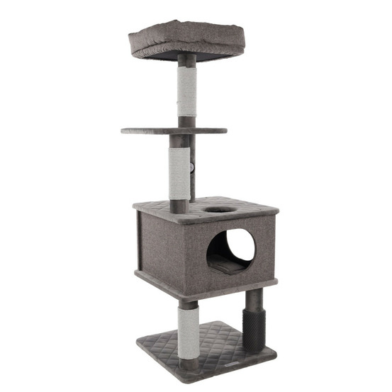 Arbre à chat teor gris 55 x 58 x h 142 cm pour chat