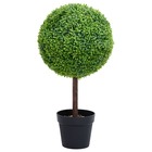 Plante de buis artificiel avec pot forme de boule vert 50 cm