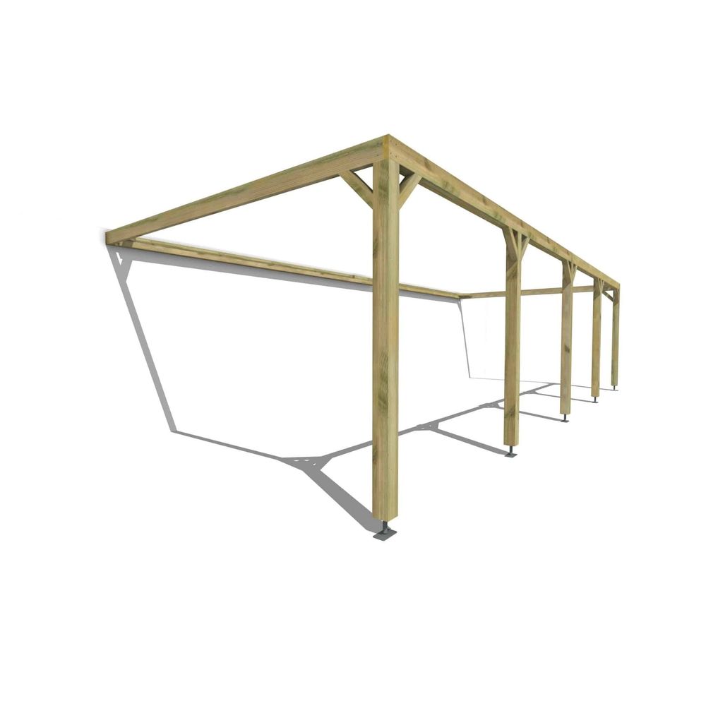 Pergola bois • 10m x 4m • adossée • cadre simple • livraison comprise
