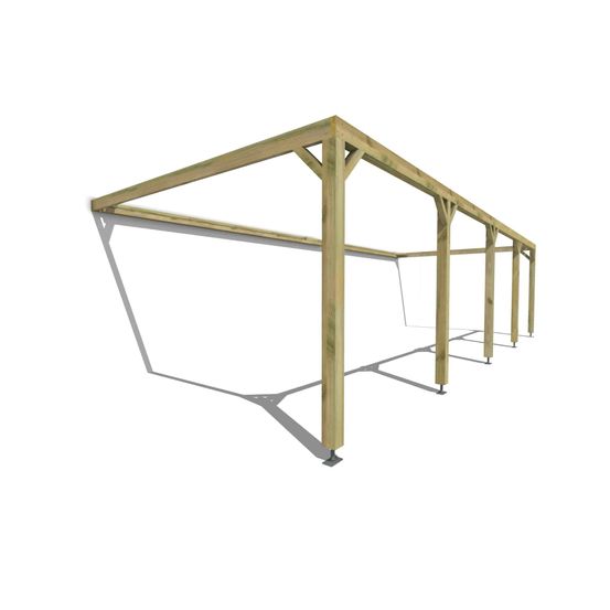 Pergola bois • 10m x 4m • adossée • cadre simple • livraison comprise