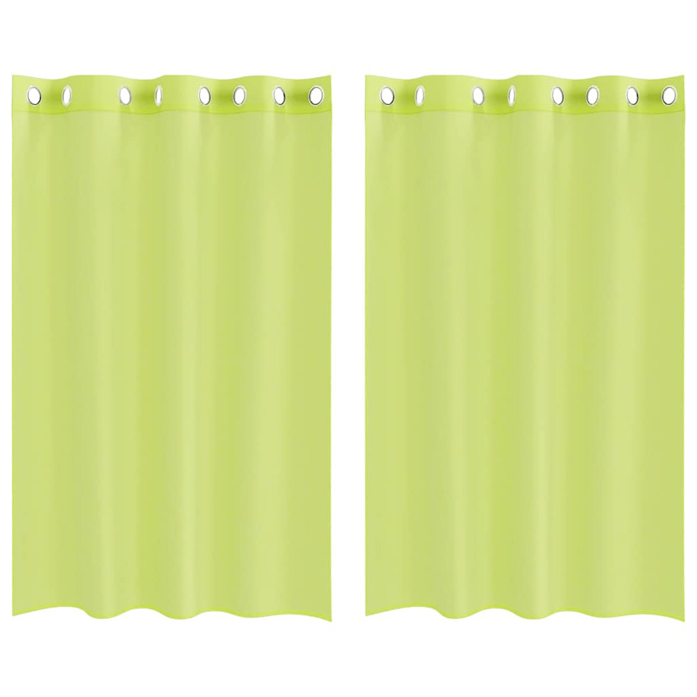 Rideaux en voile avec œillets 2 pcs vert pomme 140x175 cm