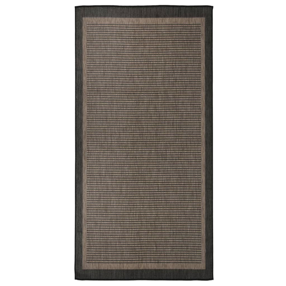 Tapis à tissage plat d'extérieur 100x200 cm marron foncé