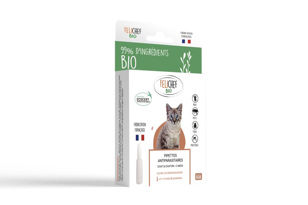 Felichef - pipettes antiparasitaires bio pour chat et chaton