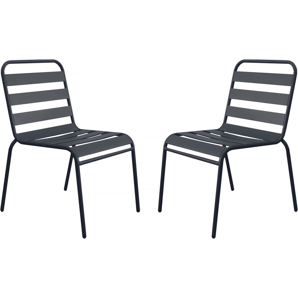 Lot de 2 chaises de jardin en métal empilables 
