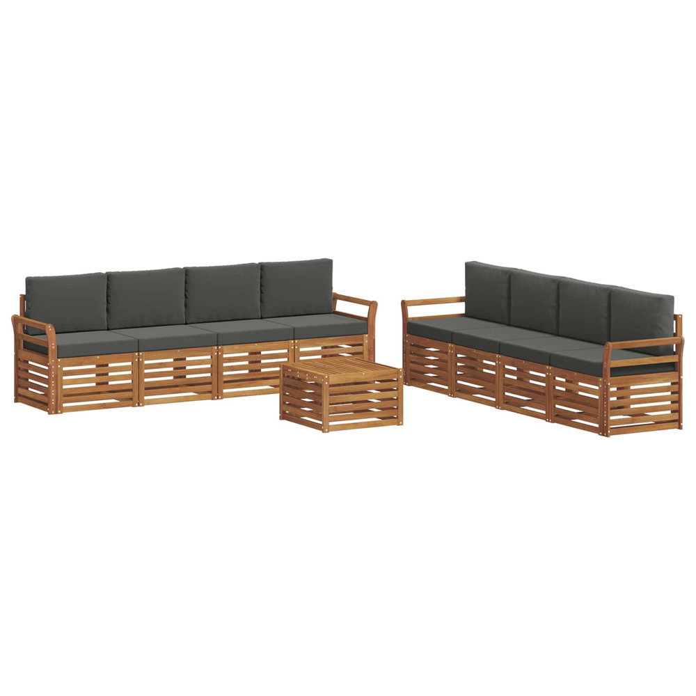 Ensembles de canapés avec coussin 9 pcs naturel et anthracite