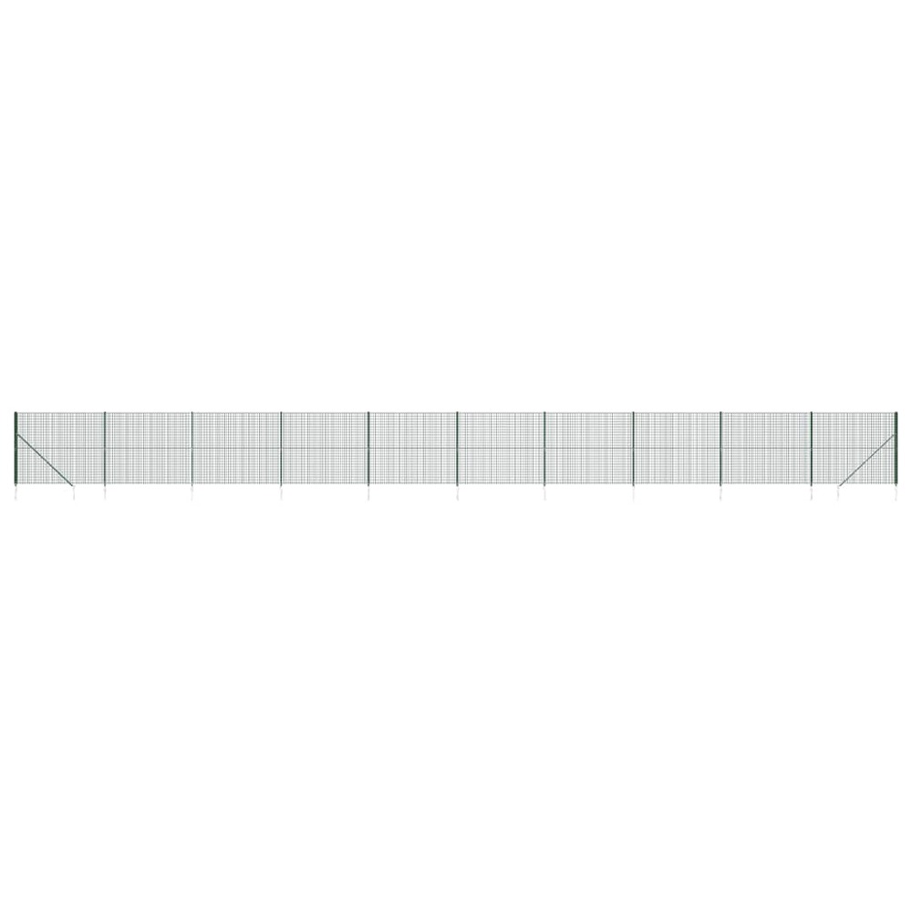 Clôture en treillis métallique et piquet d'ancrage vert 1,8x25m
