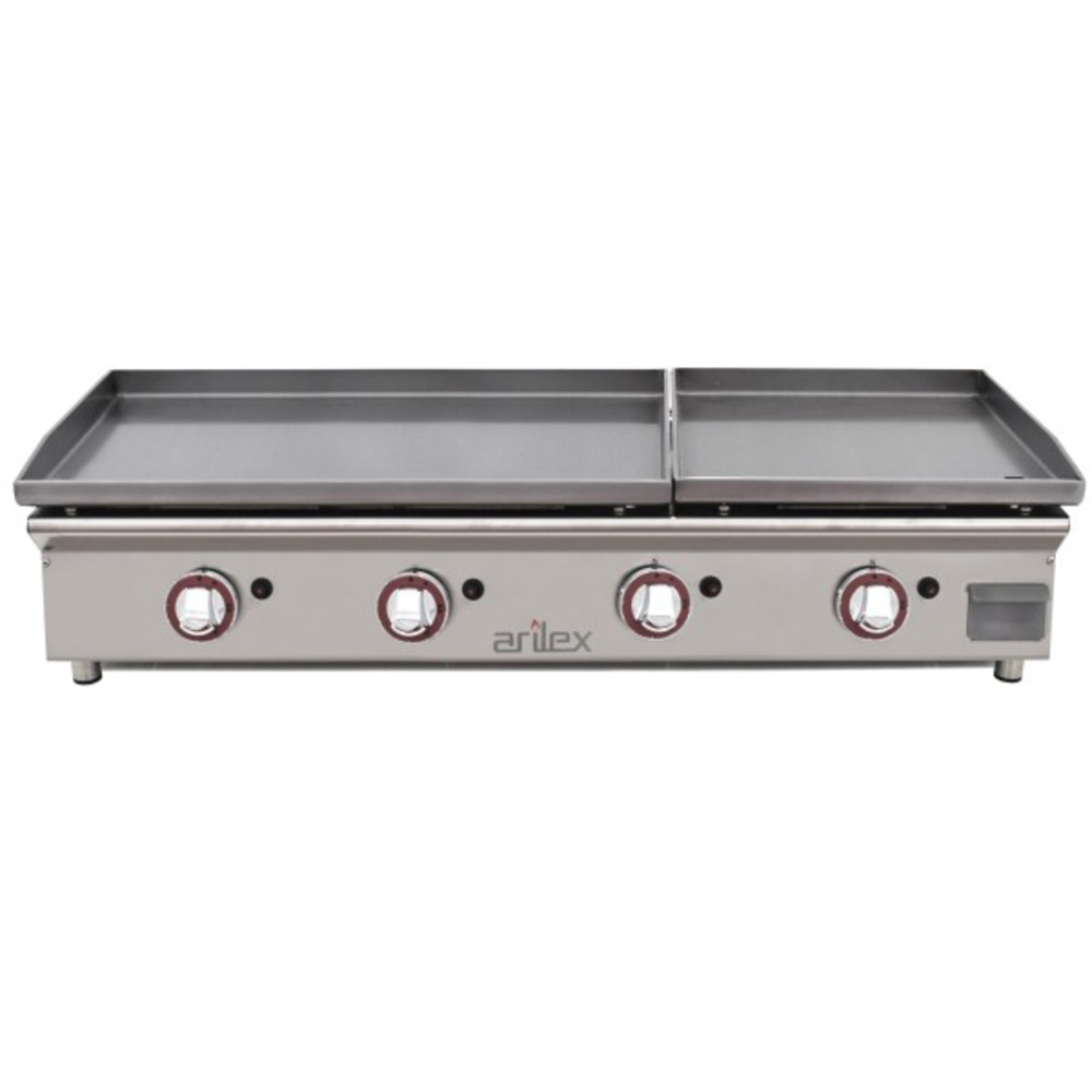 Plancha à gaz duo en acier laminé 800x400 et 400x400 mm - arilex
