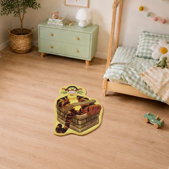 Tapis enfant 50x80 lavable 30° lyn48 tigrou b orange