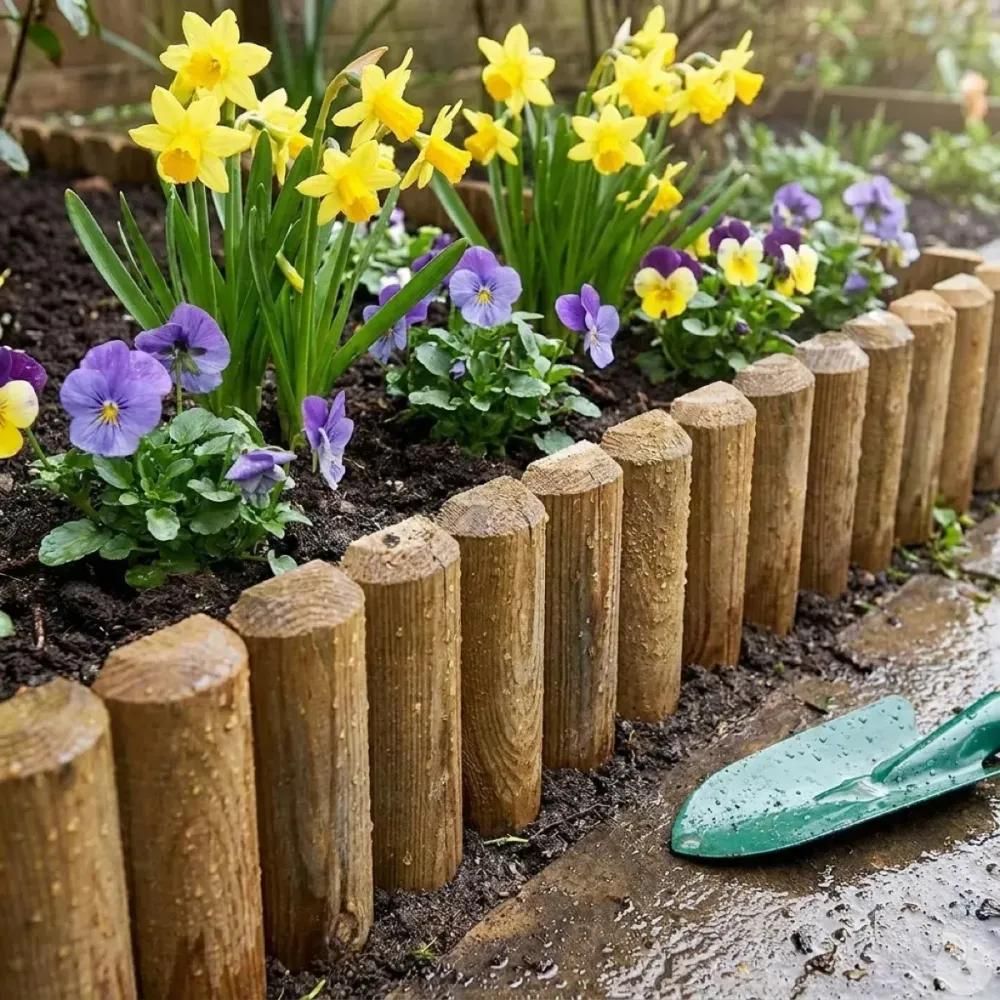 Bordure bois à planter ø 7x15 / 30x105 cm