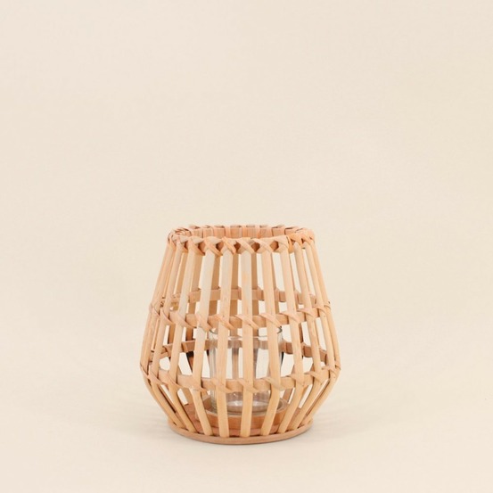 Photophore conique en bambou 17cm