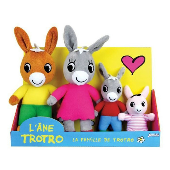 Coffret peluche trotro et famille +/- 15 cm - - trotro, sa maman, son papa et sa petite soeur.