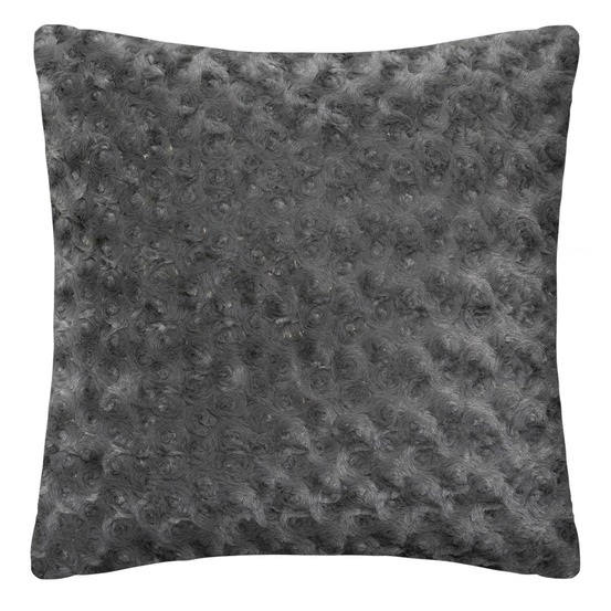 Coussin fourrure bouclé gris ardoise - 45x45 cm
