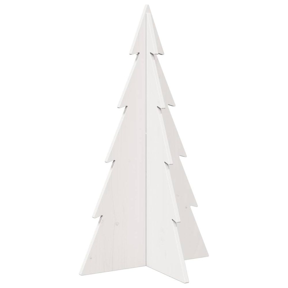 Arbre de noël en bois pour décoration blanc 80 cm pin massif