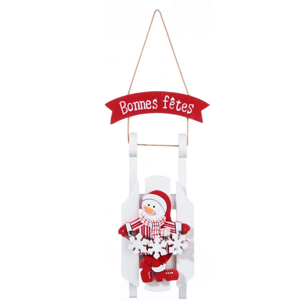 Sujet de noël cagette luge avec personnage