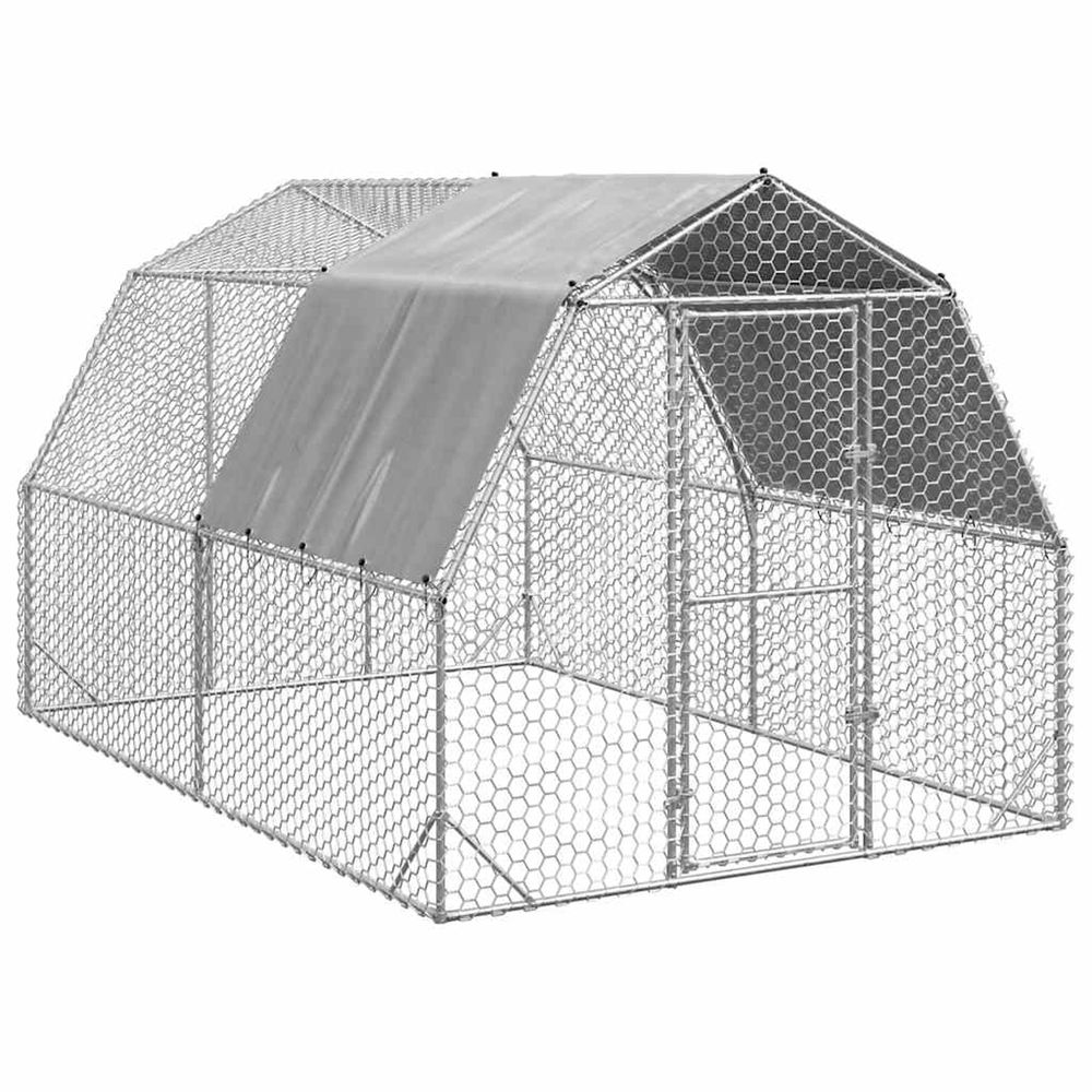 Poulailler avec toit 2,5x4x2,25 m acier galvanisé