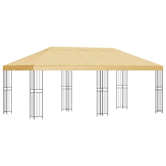 Abri de jardin 6 x 3 m crème polyester et acier 190 gsm