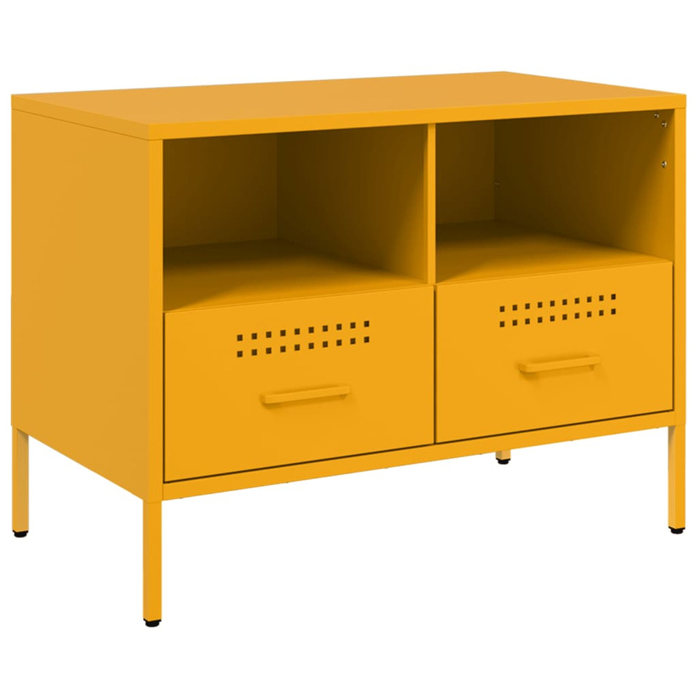 Meuble tv jaune moutarde 68x39x50,5 cm acier