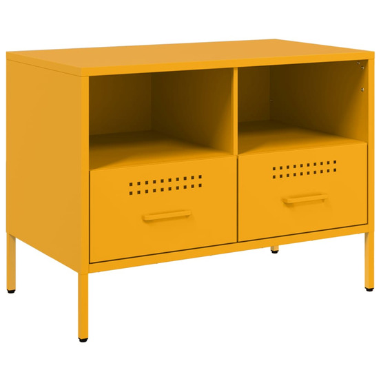 Meuble tv jaune moutarde 68x39x50,5 cm acier