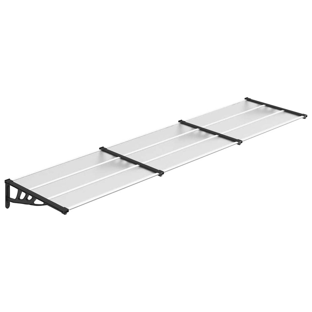 Auvent de porte noir et transparent 358,5x90 cm polycarbonate