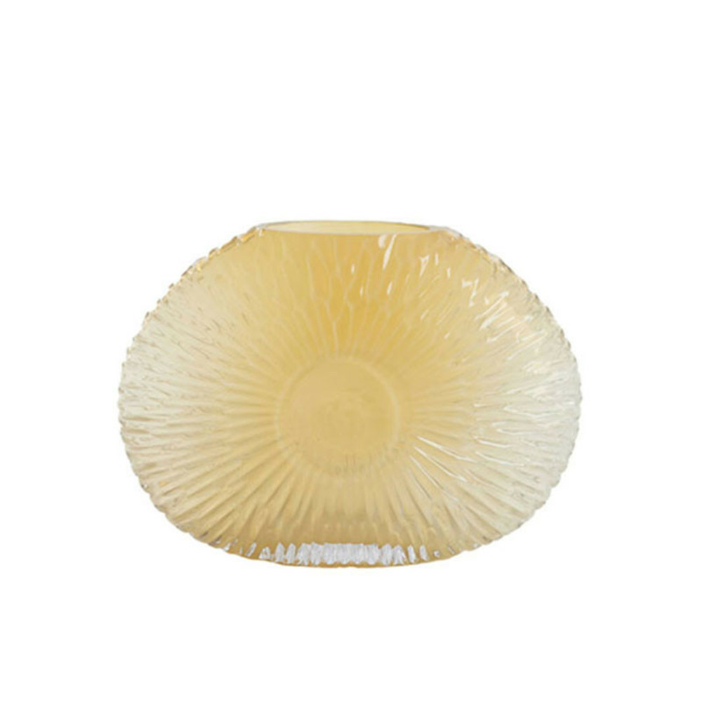 Vase concha verre jaune 24x10x33cm