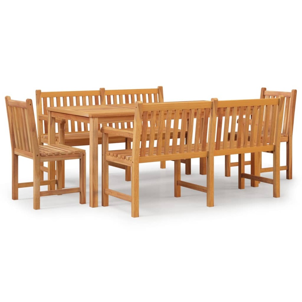 Ensemble à manger de jardin 5pcs bois de teck massif