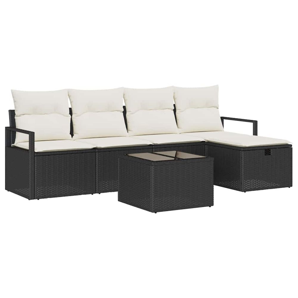 Ensemble de canapés 6 pc 5-nombre de places noir et crème