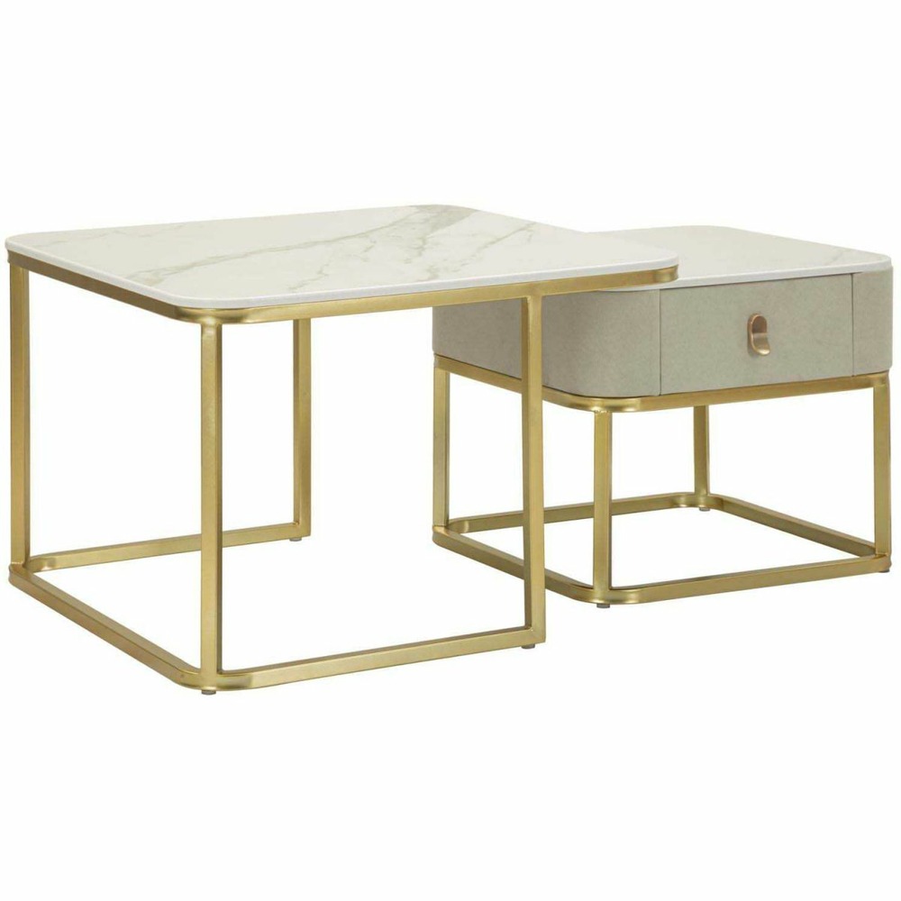 Set de 2 tables d'appoint gigognes en mdf et métal beautry