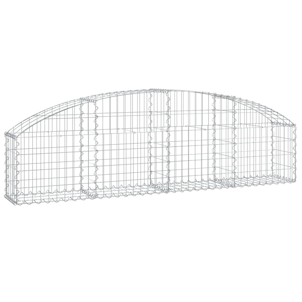 Panier de gabions arqué 200x30x40/60 cm fer galvanisé